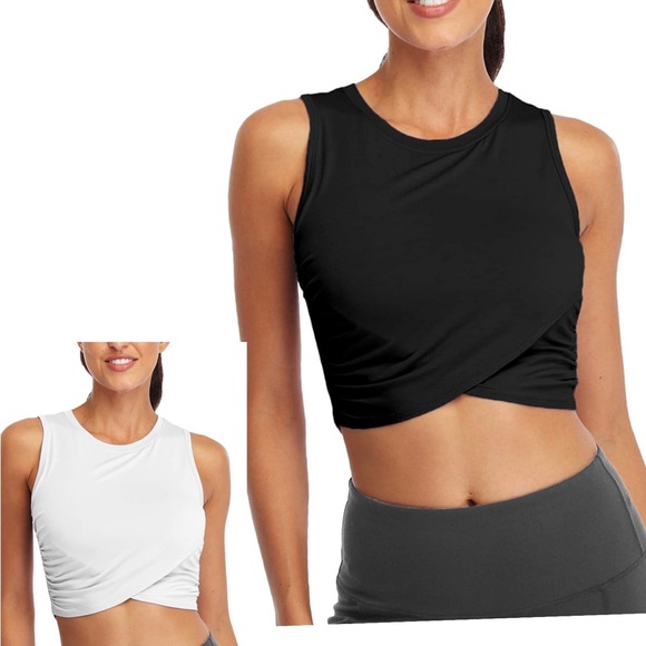 Sanutch Tops - Workout Black And White Crop Top Bundle Of Two BOTH FOR $13 EUC